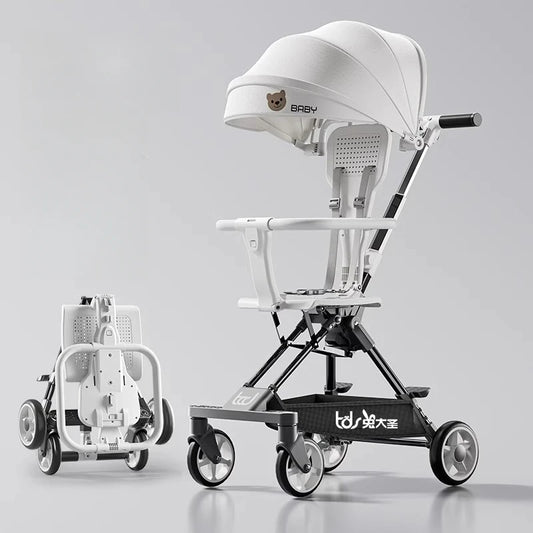Children'S Baby Stroller, Lightweight and Foldable, Baby Can Sit or Lie Down, One-Button Folding, Two-Way Baby Stroller