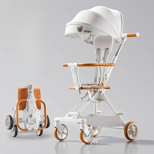 Children'S Baby Stroller, Lightweight and Foldable, Baby Can Sit or Lie Down, One-Button Folding, Two-Way Baby Stroller